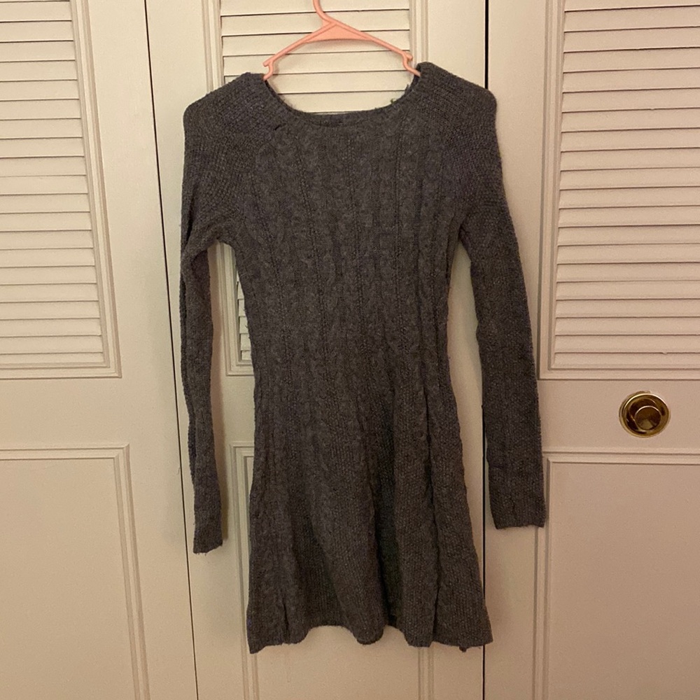 A line grey sweater dress!